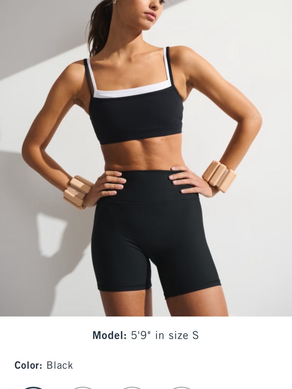 Abercrombie & Fitch YPB Black High-Rise Bike Shorts